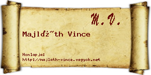 Majláth Vince névjegykártya
