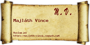 Majláth Vince névjegykártya
